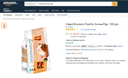 Vitapol Economic Food for Guinea Pigs