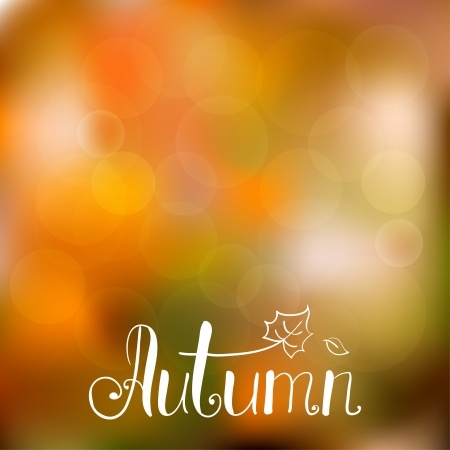 Abstract autumn background with hand drawn lettering. Copyright : Olga Lebedeva